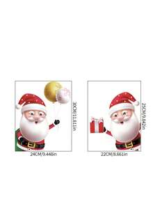 CHARMS 2pcs/Set Christmas Static Stickers Decorative Glass Door Decals For Shopping Mall Display Window, Self-Adhesive Wall Stickers - Multicolor - View 7