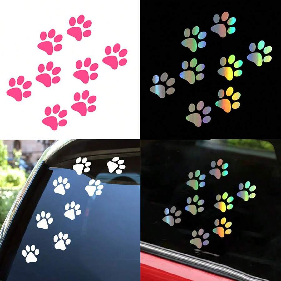 Pegatina con huella de pata, calcomanías para carrocería de auto, pegatinas de rayado personalizadas, pegatinas de huellas para auto - Unitalla - Ver 1