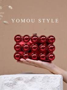 Luxury 2024 Women's Party Prom Shell Clip Box Evening Clutch Acrylic Transparent Clutch Waterproof Crossbody Bag Tready Bride Bag, Perfect For Party, Wedding, Dinner/Banquet, Matching With Wedding Dress,Formal Dresses, Prom Dress, Birthday Dress, Women Dress Party