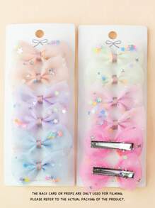 12pcs Toddler Girls Star Detail Mesh Hair Clip