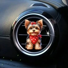 1 件装可爱狗狗清新香味汽车空气清新剂通风口夹、装饰配件、汽车内饰装饰 - 均碼 - 查看 1
