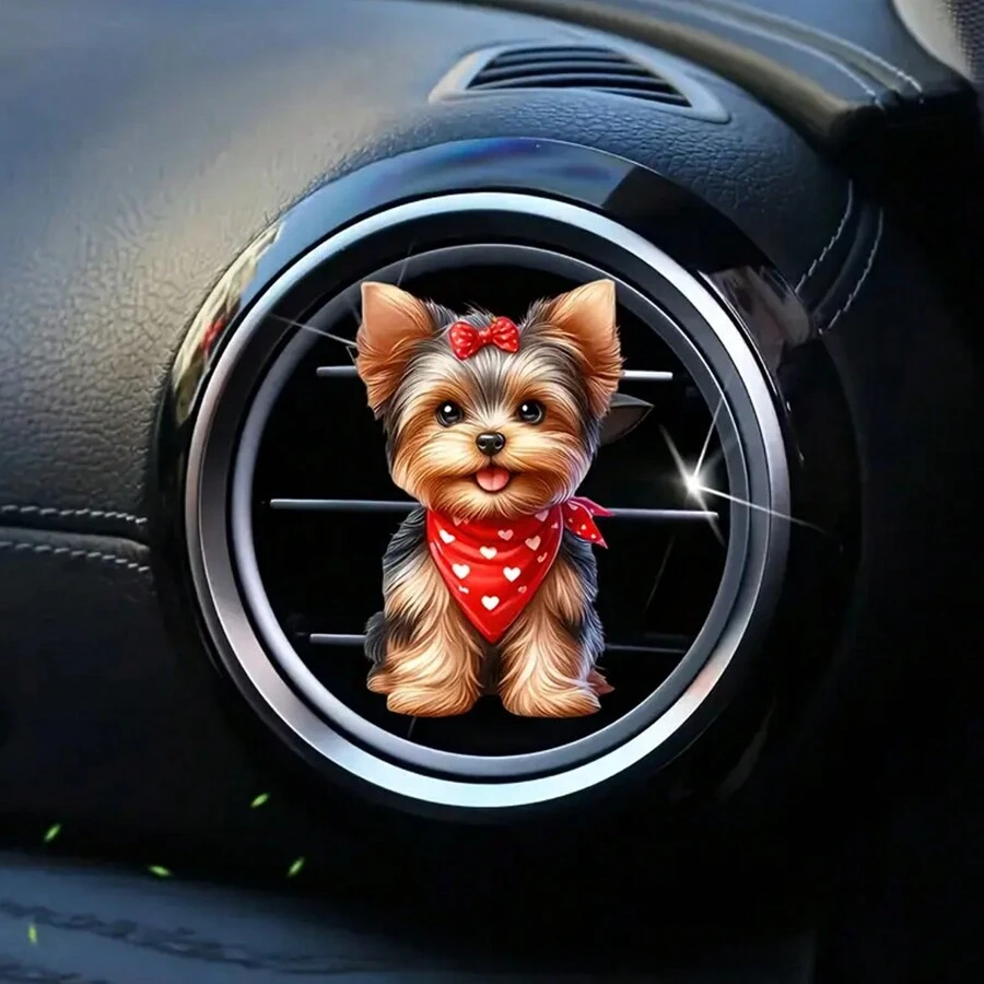 1 件装可爱狗狗清新香味汽车空气清新剂通风口夹、装饰配件、汽车内饰装饰 - 均碼 - 查看 1