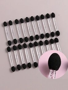 Beautizon Nailartlab 20pcs Disposable Makeup Sponge Brushes, DIY Nail Art Powder Brush, Lip Brush, Eyeshadow Brush, Suitable For Nail Art And Beauty - Black - View 3