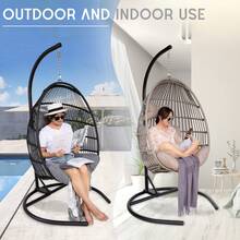 C-Shape Base Hanging Chair Hammock Stand Only - Powder Coated Construction For Egg Chair And Indoor/Outdoor Hammock Chairs, X-Large - Black - View 6