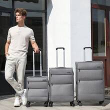 20 英寸轻便随身携带软质行李箱，带 TSA Lock 笔记本电脑隔层和 4 个旋转轮，商务旅行行李箱，男女皆宜，手提箱，耐用旅行行李箱 - 灰色 - 查看 2