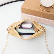 Mini Quilted Shoulder Beach Bag - Gold - View 6