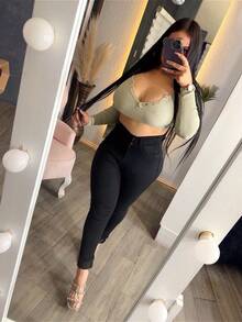 PANTALÓN  BASICO CORTE COLOMBIANO TONO  NEGRO - Negro - Ver 4