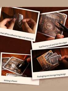 30pcs/Pack Vintage Distressed Steampunk Decorative Sticker Pack For Scrapbooking - Multicolor - View 4