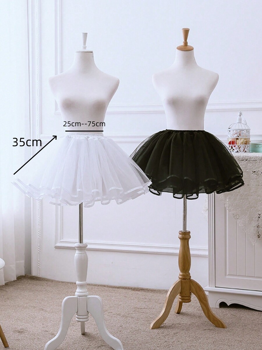 Cute Boneless Petticoat, Versatile White Tulle Fluffy Petticoat Slip