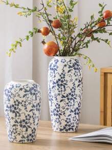 1 件复古蓝色和花朵冰裂纹陶瓷瓶，水培插花客厅装饰品，家居装饰花瓶，干花花瓶，人造花瓶，手工花瓶，架子装饰，房间装饰，家居装饰。玻璃花瓶 - 青花 - 查看 7