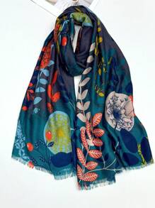 New Fashion Printed Striped Scarf, Simple & Colorful Patchwork Style Lady Silk Scarf, Spring & Summer, Sunscreen Beach Shawl, Multipurpose Long Scarf Winter Fall - Multicolor - View 3