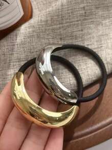 6件組時尚金屬髮圈彈性髮圈 女款馬尾固定環 簡約百搭髮飾 - 彩色 - 查看 8