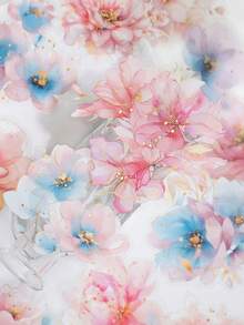 10 张/包大尺寸高品质金属花卉贴纸，适用于剪贴簿和日记本，防水 PET 材料 - 彩色 - 查看 11