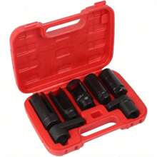 7pcs Oxygen Sensor Socket Set Oxygen Sensor Socket Wrench And Thread Chaser Set For Socket Removal And Installation, Tools For Men - Black - View 2