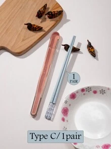 1/5双马卡龙色樱花筷子。可爱鸭子造型筷子架。玻璃纤维+PET材质筷子，ABS树脂筷子架。寿司筷子。中式餐具。适合家庭和餐厅使用。精美礼品。圣诞礼物，学校用品 - 彩色 - 查看 17