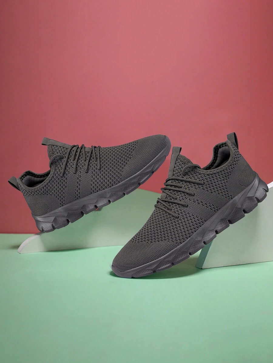 Women's Comfortable Footwear Trainers Fashionable Road Running Shoes Mesh Breathable Sneakers Outdoor Walking Shoes Casual Shoes Non Slip Flat Sports Shoes Dark/Gray