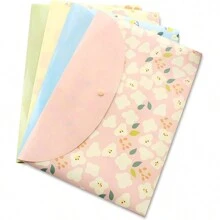 Chemise de document à fleurs, format A4, avec bouton pression de fermeture. Utilisé pour organiser les documents et les lettres. Convient pour un usage au bureau et à l'école. Imperméable. Chemise et enveloppe de document en plastique. Sac organisateur de fichier et de papier format A4 avec motif floral. - Sac à documents en papier test A4 - Voir 1