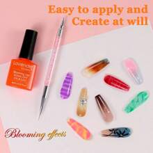 Lavender Violets® UV-Gel-Nagellack-Set, 25-teilig Weihnachtsgeschenk, mit Grundierung, blühender Gel-Unterlack, glänzender und matter Überlack, Punkte-Design, Zeichnen mit Nagelpinsel, Soak-Off, Maniküre C402