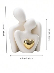 1PC Love Sculpture Ceramic Statue Decoration, Modern Home Decoration, Living Room, Bookshelf, Desk Decoration, Bedroom Bedside Table Decoration, Anniversary Gifts