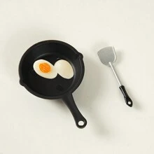 3/6pcs Mini Simulated Frying Pan, Pot And Spatula Model Set For DIY Miniature Kitchen Dollhouse, Accessories For Doll House, Christmas Gift,Dollhouse Miniatures,Dolls House Miniatures,Miniature