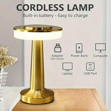 Rechargeable Battery Powered Table Lamp Gold Cordless Table Lamp With Touch Sensor 3 Colors Dimmable Small Portable Bedside Lamp For Bedroom Nightstand Lamp - Sạc Màn Hình Cảm Ứng Ba Màu - Xem 8