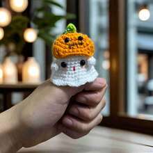 Llavero de gorro de fantasma y calabaza de ganchillo para vacaciones - decoración perfecta de Halloween - Multicolor - Ver 5