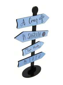 Decorative Plate Table Arrow Direction The Holy Cross MDF - Màu xanh nhạt - Xem 2