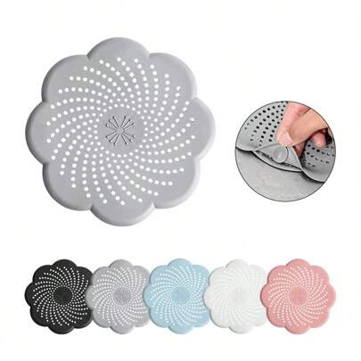 1PC Patterned Sink Anti-Clog Filter, Bathtub Shower Floor Drain Plug, Silicone Kitchen Deodorant Plug, Floor Drain Cover Kitchen Sink Filter, Sewage Tank Filter, Bathroom Silicone Suction Cup Floor Drain Bathroom Accessories Bathroom Tools