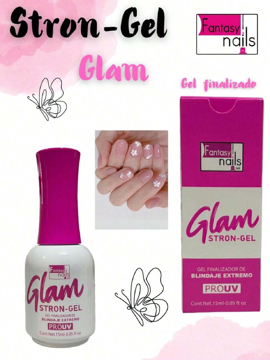1 Pieza - 15ml GEL GLAM STRONG - GLAM STRON - FANTASY NAILS - transparente - Ver 1