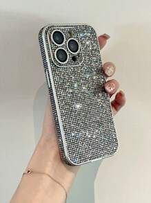 1pc Luxury Sparkling Sequined Rhinestone Decorated Phone Case With Lens Film, Compatible With IPhone 15/14/13/12/11/15 Pro Max/14 Pro Max/13 Pro Max/12 Pro Max/11 Pro Max/15 Pro/14 Pro/13 Pro/12 Pro/14 Plus