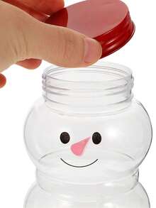 4 件装-圣诞果汁瓶糖果罐、雪人水瓶、带盖塑料果汁瓶、可重复使用的塑料饮料瓶、可爱的冰沙瓶、可 DIY 装饰的空塑料果汁瓶、带盖饮料容器、圣诞派对道具、家居餐具、卧室厨房客厅桌面摆件、节日派对冬季氛围储物罐装饰、新年家居装饰 - 彩色 - 查看 8