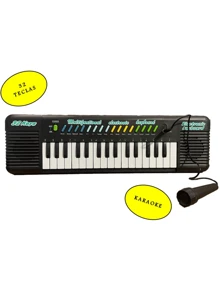 Black Keyboard With 32 Keys, Microphone, 37 Songs, 3 Voices, Immediate Shipping! - 黑色 - 查看 6