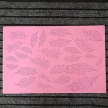 Feather Lace Silicone Mold, Cake Lace Decorating Tool, Lace Pad - 銅色 - 查看 6