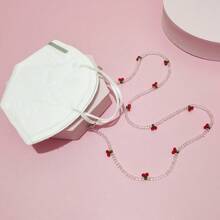 1pc Faux Crystal Beaded Cherry Eyeglasses Chain For Women Glasses Accessories For Women Valentine's Day Valentines - Red - View 6