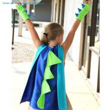 Dinosaur Themed Dress Up Costume Set For Boys & Girls, Includes Hooded Cape And Gloves, Photo Props And Party Favors (Details And Accessories Randomly Included) - Multicolor - View 10