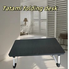1pc Foldable Small Bedside Table For Notebook & Laptop, Suitable For Students' Dormitory & Rental Room & Tatami Room - Black - View 3