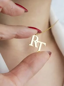 1 chiếc vòng cổ mặt dây chuyền chữ cái đôi tối giản tùy chỉnh, bằng thép không gỉ dành cho nữ, trang sức cưới, phụ kiện dự tiệc, quà tặng cho bạn gái, mẹ, gia đình, bạn bè, con gái, ông bà, thích hợp cho kỷ niệm, sinh nhật, đeo hàng ngày, dạ hội, Ngày của Mẹ, Ngày Valentine, tốt nghiệp, đám cưới, vòng cổ chữ thời trang, độc đáo mùa thu - Vòng cổ 2 chữ cái tùy chỉnh - Xem 4