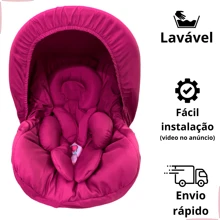 5-Piece Baby Car Seat Kit Padded Cover Hood Body Reducer Belt Protector Up To 13 Kg - Màu Hồng Tươi - Xem 3