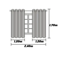 Microfiber Curtain 2.40x1.70 Modern, Stylish, Practical, Vibrant Colors - 藕粉色 - 查看 2