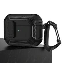 防震黑色/黑色网面/向日葵/迷彩绿蓝牙耳机保护套，适用于蓝牙耳机盒，防刮防摔 - 黑色 - 查看 3