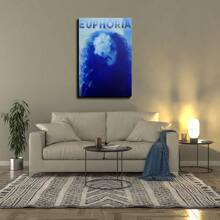 Framed Euphoria Canvas Art Decor - Frameless People Themed Wall Decor For Bedroom, Living Room, Home Office - Modern Art Deco Retro Ink Print Wall Hanging Decor - Artwork On Canvas, Portrait Orientation, Letter Pattern - Indoor Spring And Winter Art Print