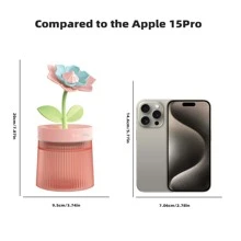 1 件装返校花形桌面加湿器，数据线供电，2 种喷雾模式：连续/间歇，7 色渐变氛围灯，模拟浇水功能 - 彩色 - 查看 5