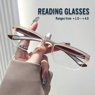 Glasses - Fashion Readers, Computer Glasses For Anti-Glare, And Eye Strain Relief. Compact Rectangular Half-Frame Design, Lightweight And Portable, Suitable For All Face Shapes Halloween