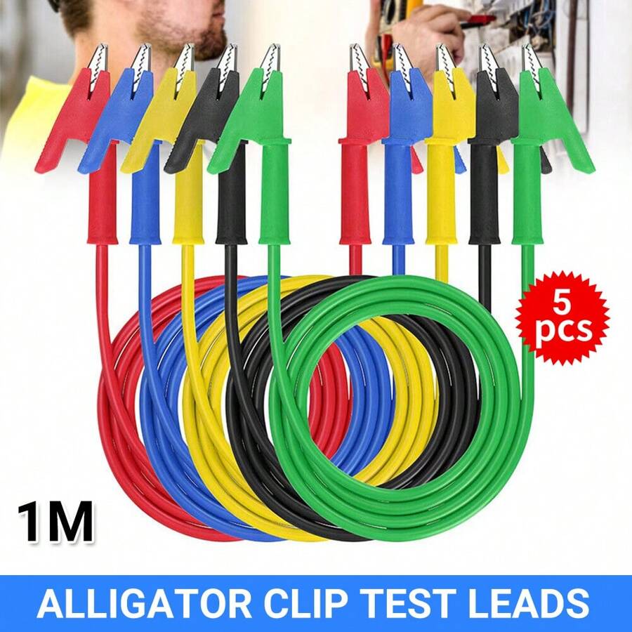 25PCS Electrical Alligator Clips Test Lead Jumper Wire Crocodile Cable Wire 1M UK - Multicolor - View 1
