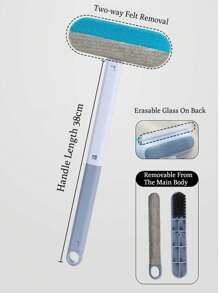 1pc Multi-Functional 4-In-1 Pet Brush, Two-Way Felt Removal Design, Washable For Easy Cleaning, For Pet Cat And Dog Hair Removal, Carpet, Bed, Clothing And Glass Cleaning, Pet Cleaning Supplies