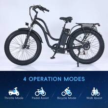 500W E-Bike Brushless Motor, 26" Bike City Commuter For Adults, 48V/13Ah Removable Battery, Max Speed 32 Miles/Hour, Use Larger Size Display,7 Speed Electric Bicycle,4 Modes