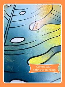 1 套热带植物和龟背竹叶墙贴贴纸适用于客厅卧室沙发背景装饰 - 彩色 - 查看 6