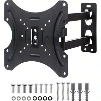 TV Wall Bracket For 10" To 42" Heavy Duty TV Mount Bracket Adjustable TV Wall Mounted Holder With Swivel Tilt Motion Arm For Flat TV Curved TV Up To 30kg Max VESA 75x75mm To 200x200mm