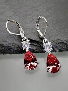 1 Paar luxuriöse Ohrringe mit kubischem Zirkonia Tropfen für Frauen für Hochzeit Verlobung Jahrestag Party Schmuck Valentinstag Geschenk Valentinstag