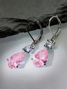 1 Paar luxuriöse Ohrringe mit kubischem Zirkonia Tropfen für Frauen für Hochzeit Verlobung Jahrestag Party Schmuck Valentinstag Geschenk Valentinstag